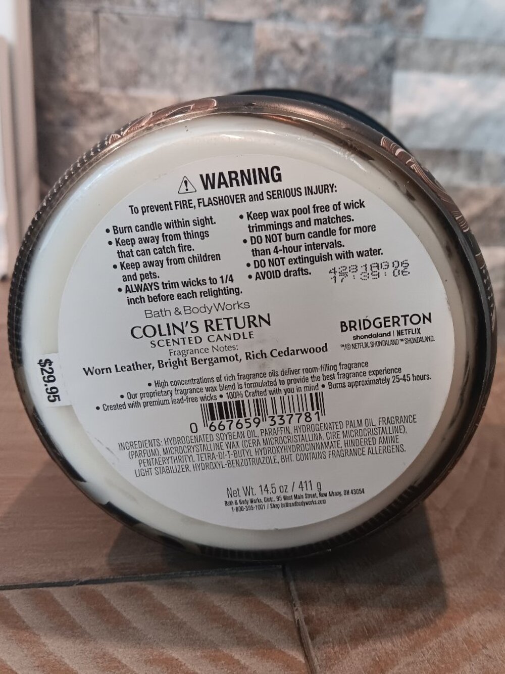 Bridgerton Colin's Return 3-wick Candle - Picture 3 of 4